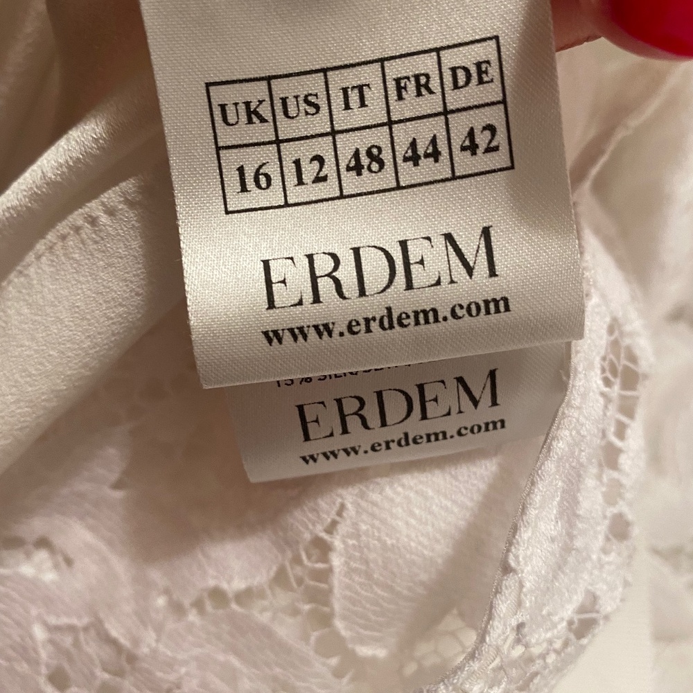 ERDEM Lauren belted cotton-blend lace midi dress